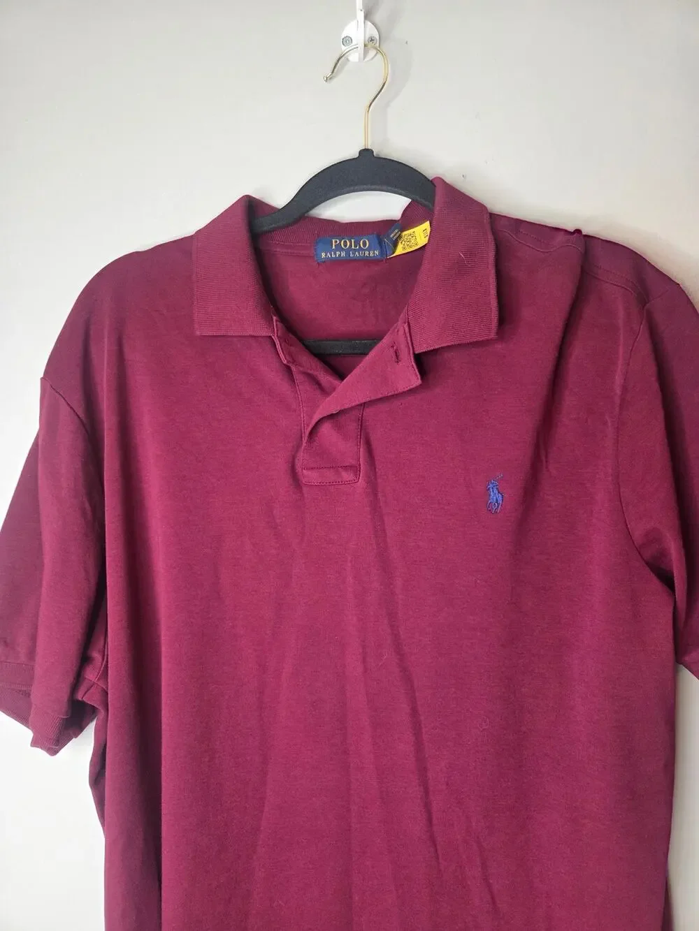 Polo Ralph Lauren Men’s Large Maroon Banded Short Sleeve Polo Shirt Classic Fit